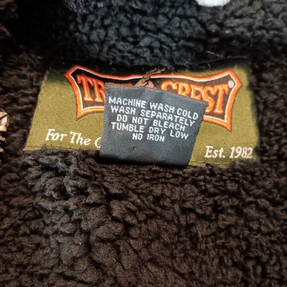 TrailCrest Sherpa Lined Full Zip Fleece Hoodie Jacket Sz S Black White Fair Isle - Picture 12 of 12